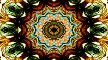Soyut etnik otantik simetrik desen süs dekoratif Kaleidoscope hareketi geometrik daire ve yıldız şekli