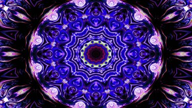 Soyut etnik otantik simetrik desen süs dekoratif Kaleidoscope hareketi geometrik daire ve yıldız şekli