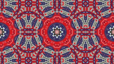 Soyut etnik otantik simetrik desen süs dekoratif Kaleidoscope hareketi geometrik daire ve yıldız şekli