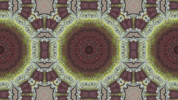 Abstrakte Ethnische Authentische Symmetrische Muster Ornamentale Dekorative Kaleidoskop Bewegung Geometrischer — Stockfoto