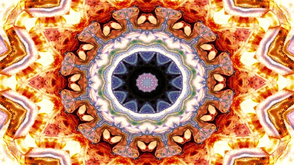 Soyut etnik otantik simetrik desen süs dekoratif Kaleidoscope hareketi geometrik daire ve yıldız şekli