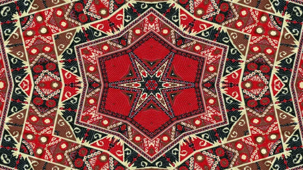 Abstract Ethnic Authentic Symmetric Pattern Ornamental Decorative Kaleidoscope Movement Geometric — Stock Photo, Image