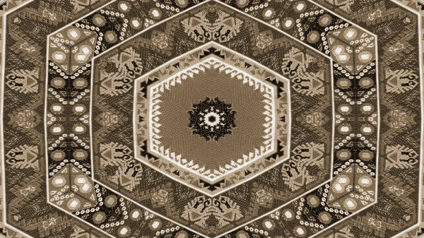 Soyut etnik otantik simetrik desen süs dekoratif Kaleidoscope hareketi geometrik daire ve yıldız şekli