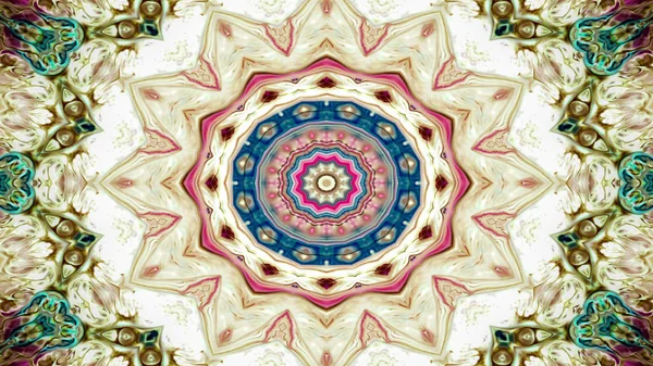 Soyut etnik otantik simetrik desen süs dekoratif Kaleidoscope hareketi geometrik daire ve yıldız şekli