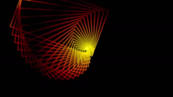 Kırmızı Sarı Çizgiler Arka Plan Ile Hipnotik Tünel — Stok video