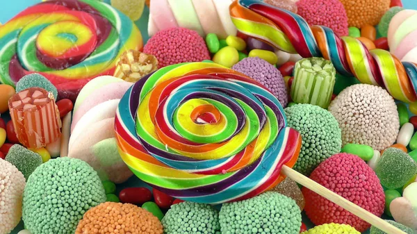 糖果甜果冻 棒棒糖和美味甜食 — 图库照片