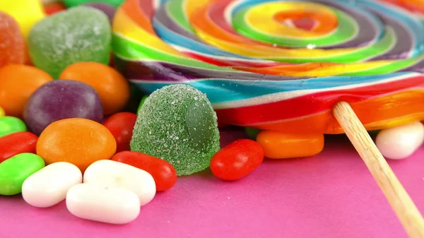 Godis Söt Gelé Lolly Och Läcker Sockerdessert — Stockfoto