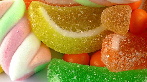 Godis Söt Gelé Lolly Och Läcker Sockerdessert — Stockfoto