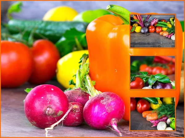 Mix of healthy Organic Vegetable Collage