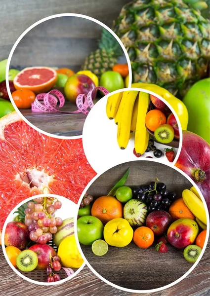Healty Organic Mix of Fruits Collage