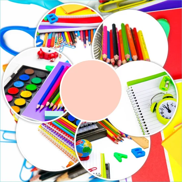 School Education Equipment Tools Collage — Stock Photo, Image