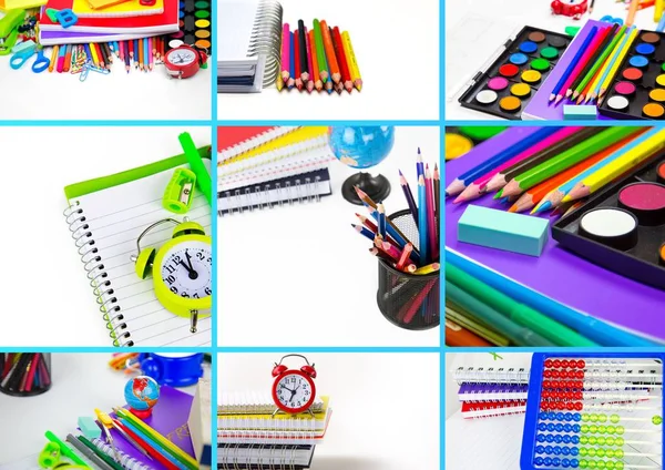 School Education Equipment Tools Collage — Stock Photo, Image