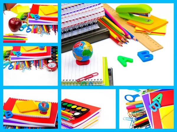 School Education Equipment Tools Collage — Stock Photo, Image