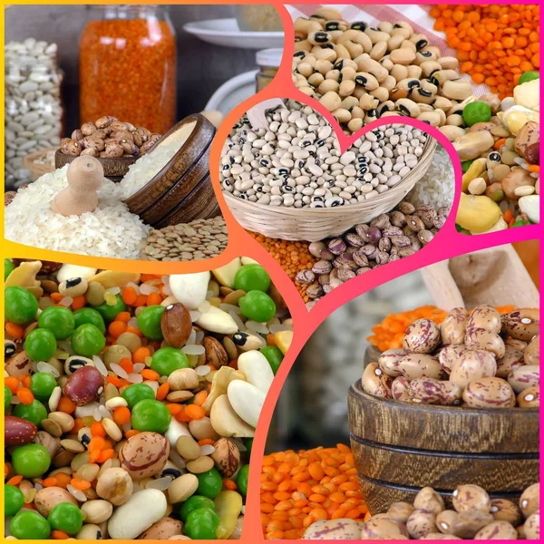 Legumes Natural Raw Mix Food Collage