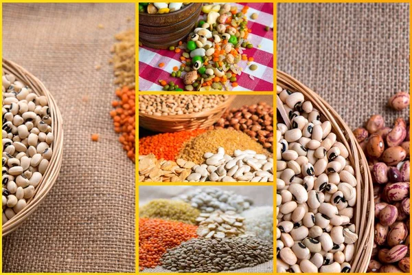 Legumes Natural Raw Mix Food Collage