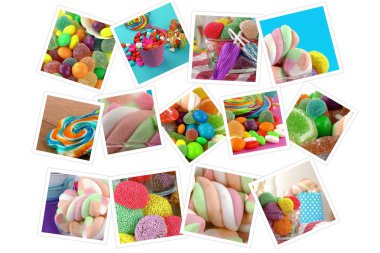 Şeker tatlı Lolly şekerli kolaj fotoğraf