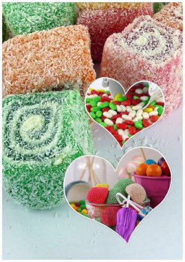 Şeker tatlı Lolly şekerli kolaj fotoğraf