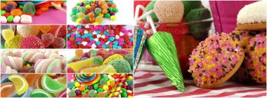 Şeker tatlı Lolly şekerli kolaj fotoğraf
