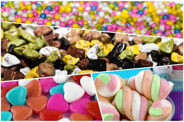 Candy Sweet Lolly Sugary Collage Foto — Fotografia de Stock