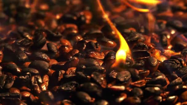 Roasted Coffee Beans Burning Fire Macro Stock Video C Okanakdeniz 221775730