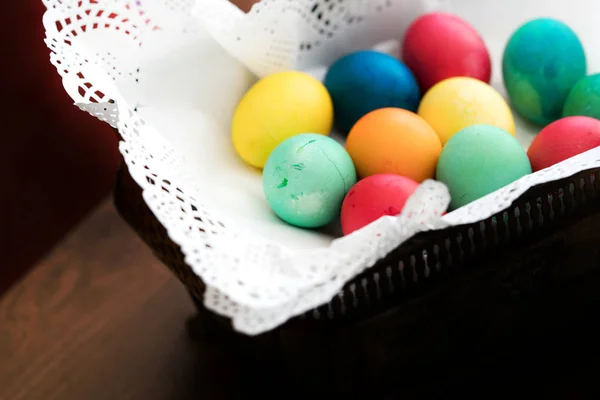 Paschalnej Kolorowe Pisanki Jajka Zdjęcie — Zdjęcie stockowe
