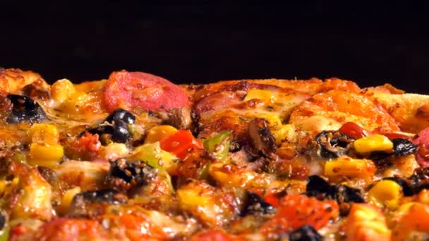 Pyszne Włoskie Jedzenie Pizza — Wideo stockowe