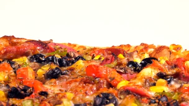 Deliciosa Comida Italiana Pizza — Vídeos de Stock