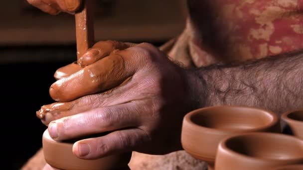 Olla Hecha Taller Arcilla — Vídeo de stock