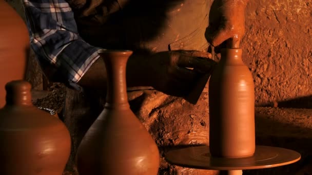 Kruka Gjord Clay Workshop — Stockvideo