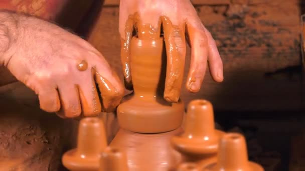 Hrnec Vyroben Clay Workshop — Stock video