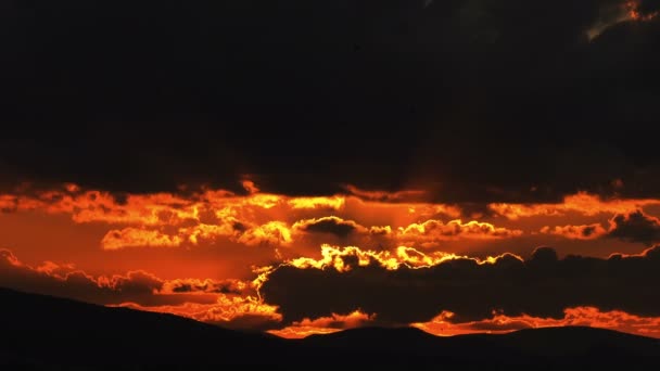 Luz Solar Cálida Nubes — Vídeos de Stock