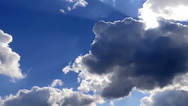 Nubes Suaves Lluviosas Luces Solares Time Lapse — Vídeos de Stock