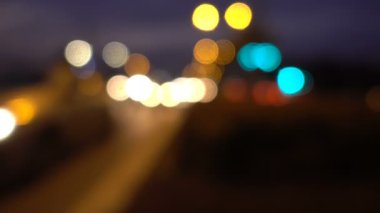 Trafik Bokeh ışıkları gece City