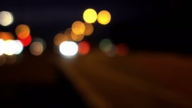 Trafik Bokeh ışıkları gece City