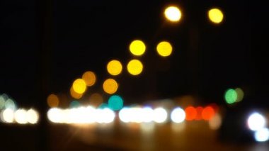 Trafik Bokeh ışıkları gece City