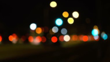 Trafik Bokeh ışıkları gece City