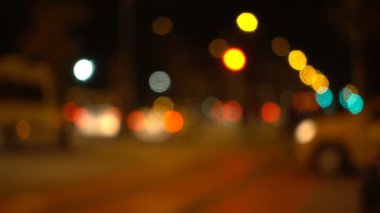 Trafik Bokeh ışıkları gece City
