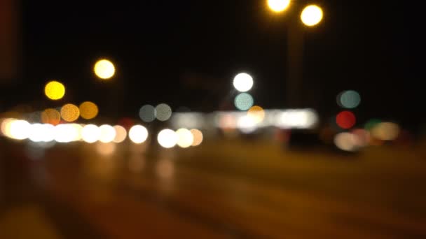 Trafik Bokeh Işıkları Gece City — Stok video