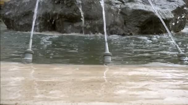 Tubos Água Piscina Água Fonte — Vídeo de Stock