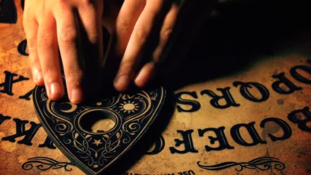 Witchcraft Ouija Board Spirit Game — Stock Video