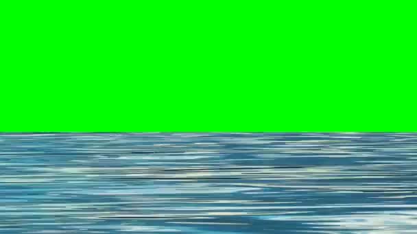 穏やかな海の水と緑のボックス — ストック動画