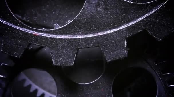 抽象的な汚いグランジとさびた時計歯車産業とビジネス コンセプト — ストック動画
