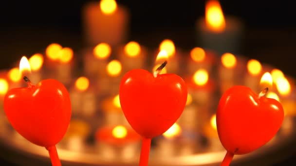 Heart Shape Candle Light — Stock Video