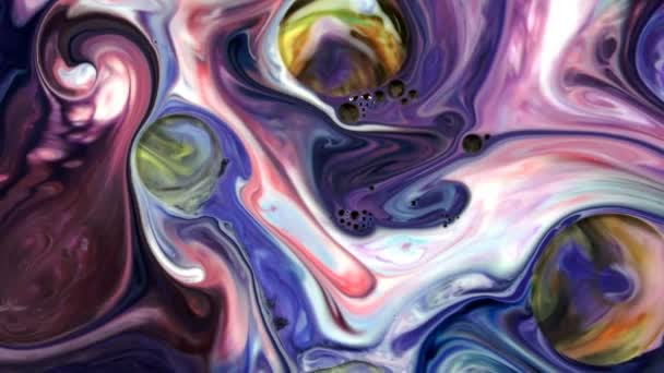Mouvement Artistique Liquide Peinture Colorée Abstraite — Video