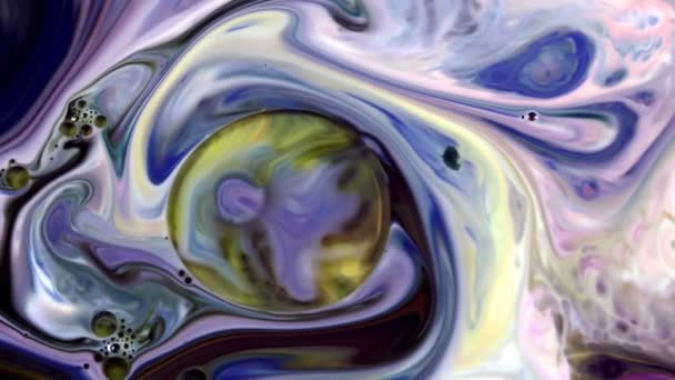 Movimiento Artístico Líquido Pintura Colorida Abstracta — Vídeo de stock