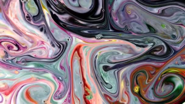 Astratto Colorato Pittura Liquido Movimento Artistico — Video Stock