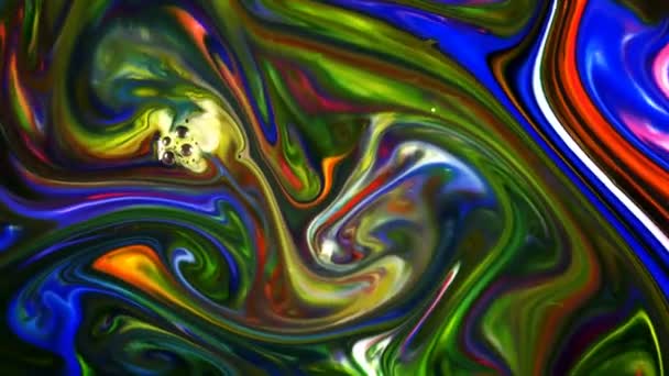 Movimiento Artístico Líquido Pintura Colorida Abstracta — Vídeo de stock