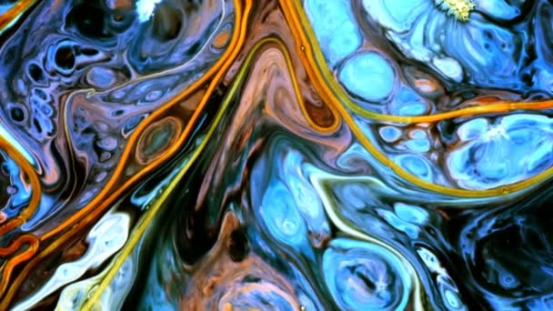 Movimiento Artístico Líquido Pintura Colorida Abstracta — Vídeo de stock