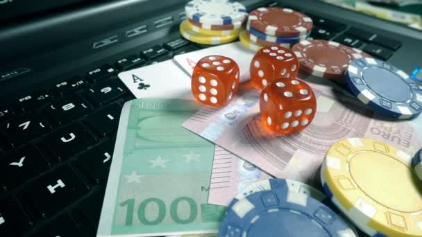 Juegos Cartas Poker Dices Chips Toolswinning Games Que Tiene Muchos — Vídeos de Stock