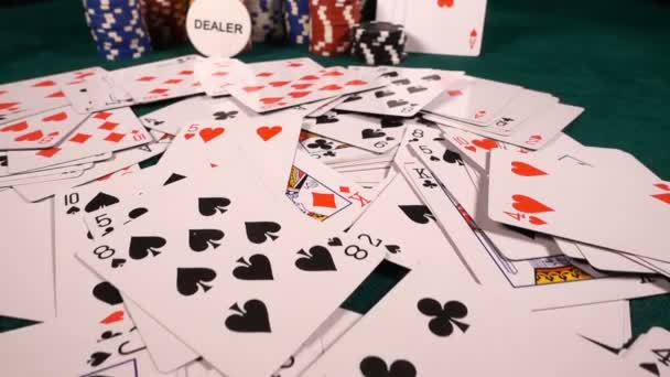 Juegos Cartas Poker Dices Chips Toolswinning Games Que Tiene Muchos — Vídeo de stock